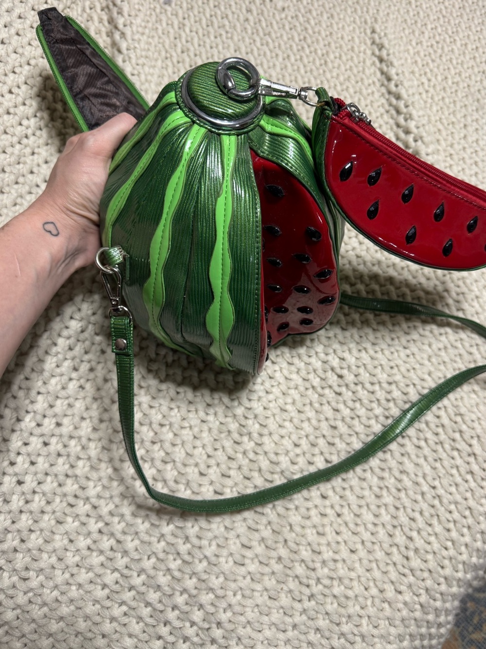 Watermelon Crossbody Bag - Green & Red Novelty Purse